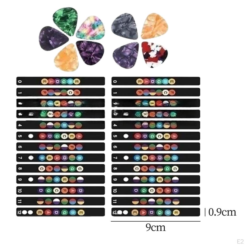 Easy Learning Guitar Fretboard Stickers and Picks: Master Your Musical