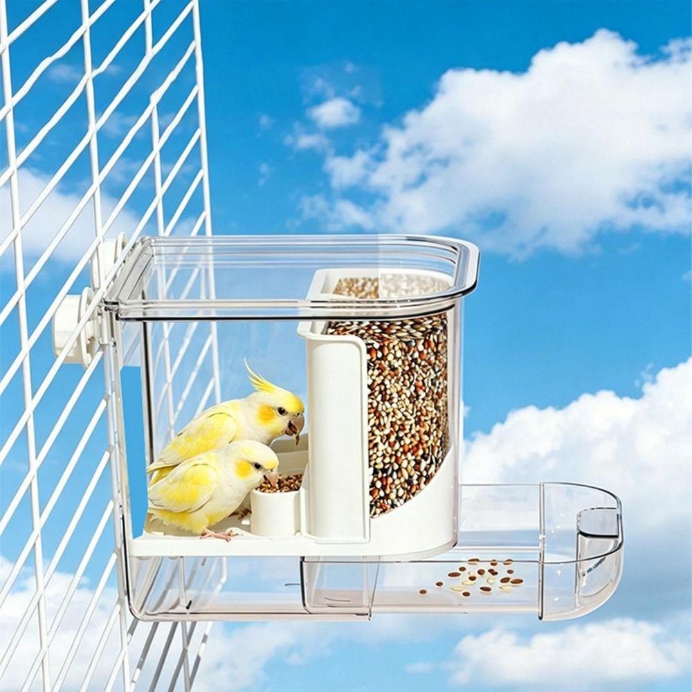 Large Capacity Small Pet Hanging Cage Splash-Proof Hanging Cage Feeder  Small Pet Birds