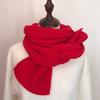 Women's Autumn Winter Korean Style Versatile Couple Student Knitted Scarf Men's Winter Warm Solid Color Twist Popular Neck Warmer