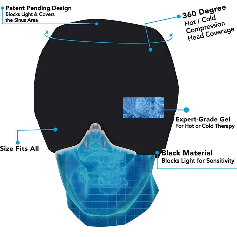 Relief Headgear Migraine Relief Cap Gel Ice Cap Cold Compress Therapy Cap Ice Head Wrap Pack Eye Mask For Pressure Relieve Pain