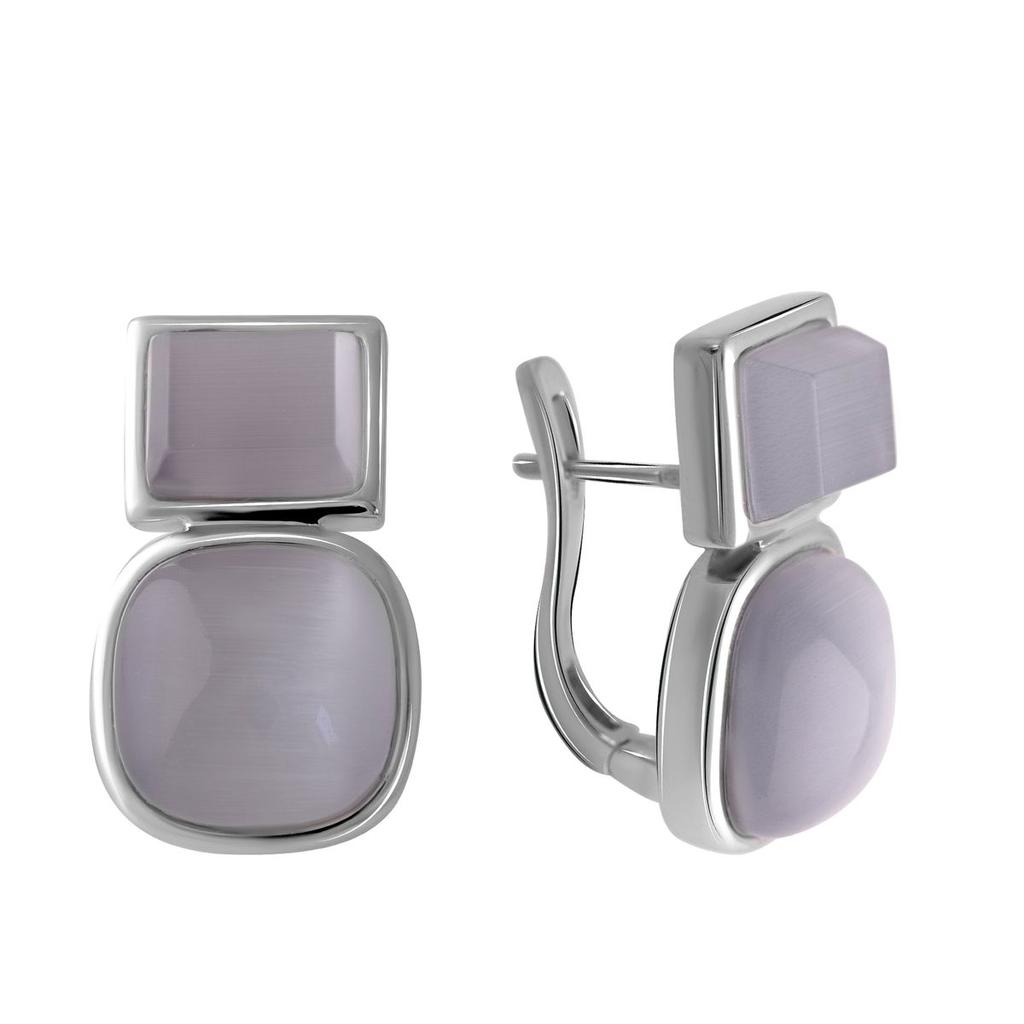 Silver Earrings with Cat's Eye (2054481)