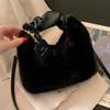 Bolsa de pelúcia de fada popular nova bolsa de mão de inverno bolsa de pelúcia fofa para mulheres bolsa de ombro transversal