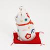 Fukubeya Kutani Ware with and plum blossom with red Traditional lucky right paw for good fortune and interior decoration and Maneki-neko (beckoning