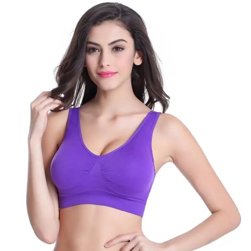 Women Sports Bra Without Pad Sleep Brassiere Underwear Sleep Yoga Sports Bra Vest Plus Size Top No Sponge Insert Pad Bralette