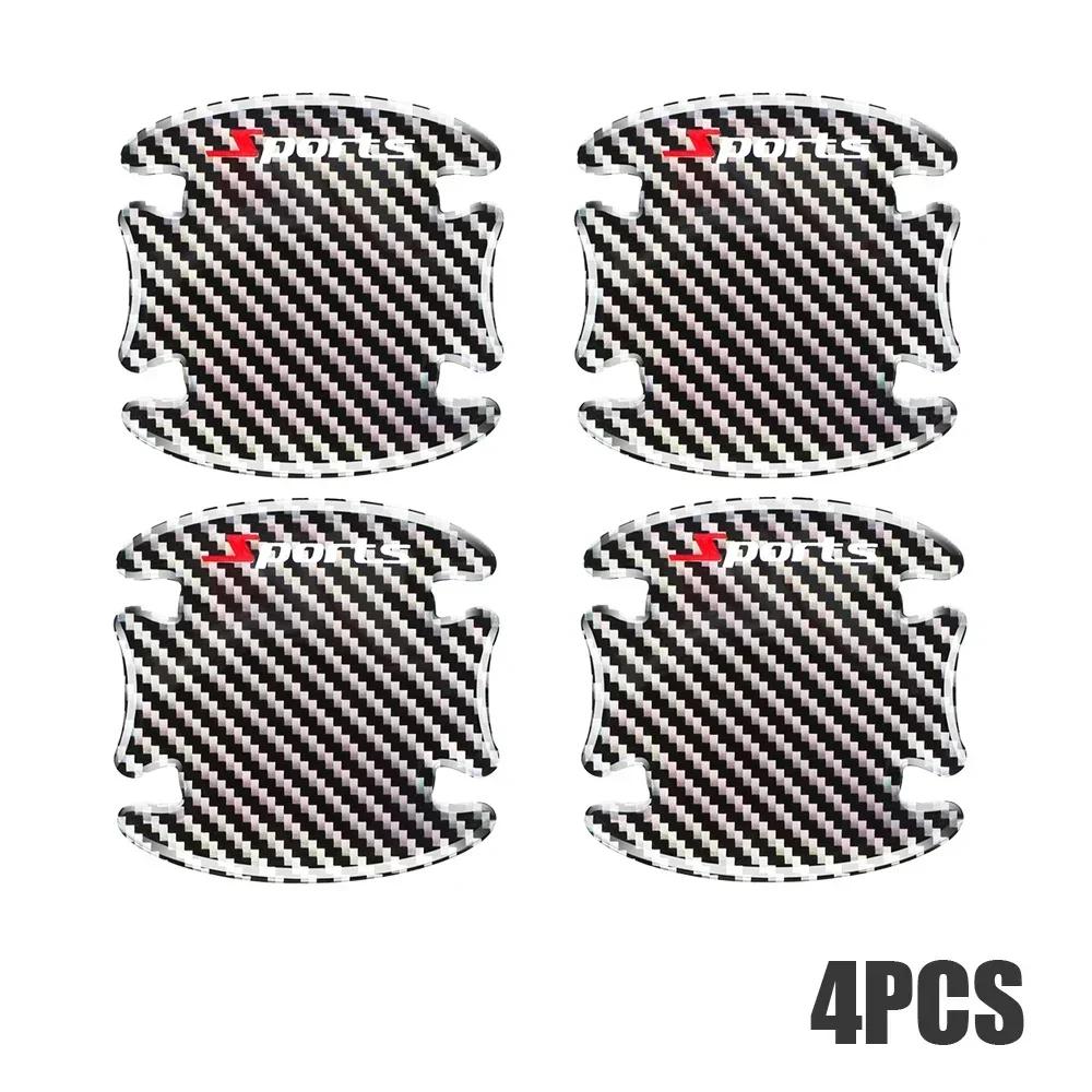 4 stücke Auto Türgriff Anti Scratch Aufkleber Carbon Faser Sport Schutz Aufkleber Dekor Aufkleber Auto Exterior Styling Zubehör