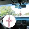 Crystal Cross Car Rear View Mirror Charm, Bling Rhinestone Car Hanging Accessories