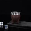 1 Stück Neue doppelwandige Edelstahl-Mate-Tasse Lederstruktur Eierschalenbecher Yerba Mate Tee Kaffee Wasserbecher 200ml/7oz Trinkgeschirr