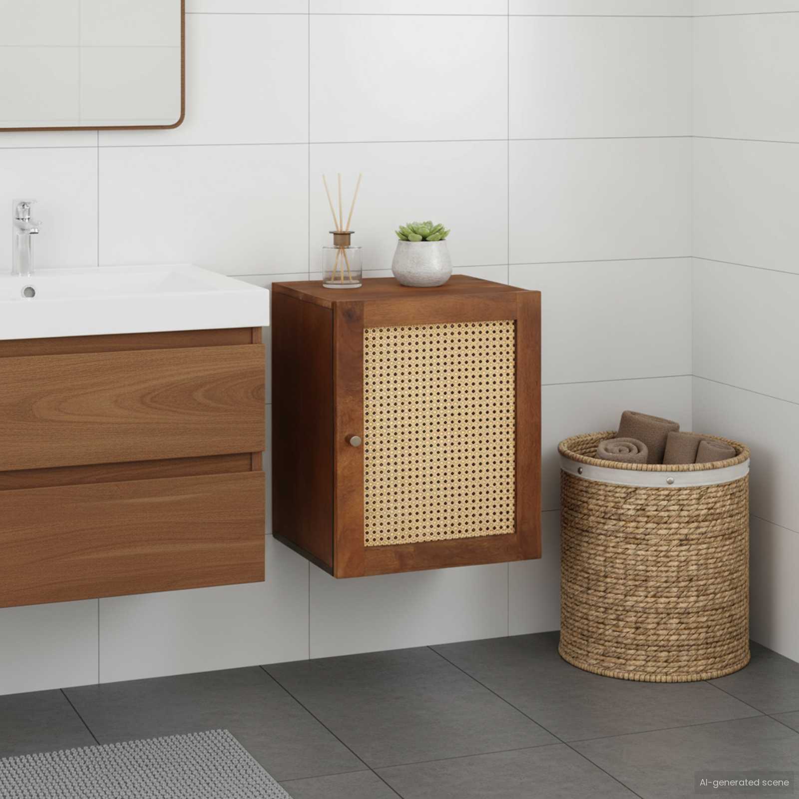 vidaXL Badezimmerschrank Braun 38 x 33,5 x 48 cm Holzwerkstoff braun