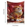 Feng Shui Fortune Cat Theme Flannel Printed Blanket Suitable for All Seasons Suitable for Living Room Office Sofa and Travel