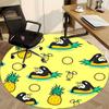 1pc Pineapple Orca Office Round Rug, Non-slip, Soft and Durable Office Rug for Interior Decoration, Perfect for Office, Beautiful Decoration yy2603240
