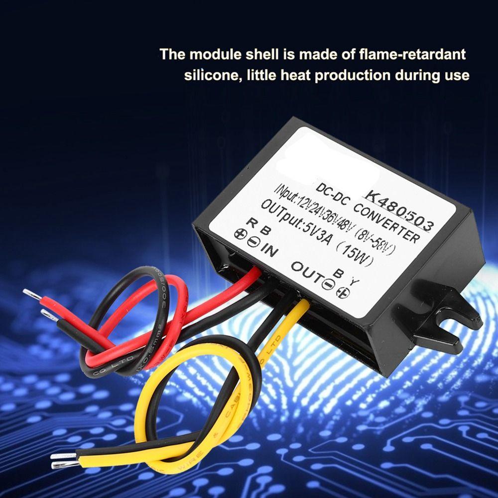Versatile 12V/24V/36V/48V To 5V DC-DC Converter 3A 15W Step Down Power Supply Power Supply Module Voltage Conversion