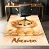 Custom Name Lion Printed Carpet,Rug for Office Chair Living Room Bedroom Kitchen Room Decor Gifts.