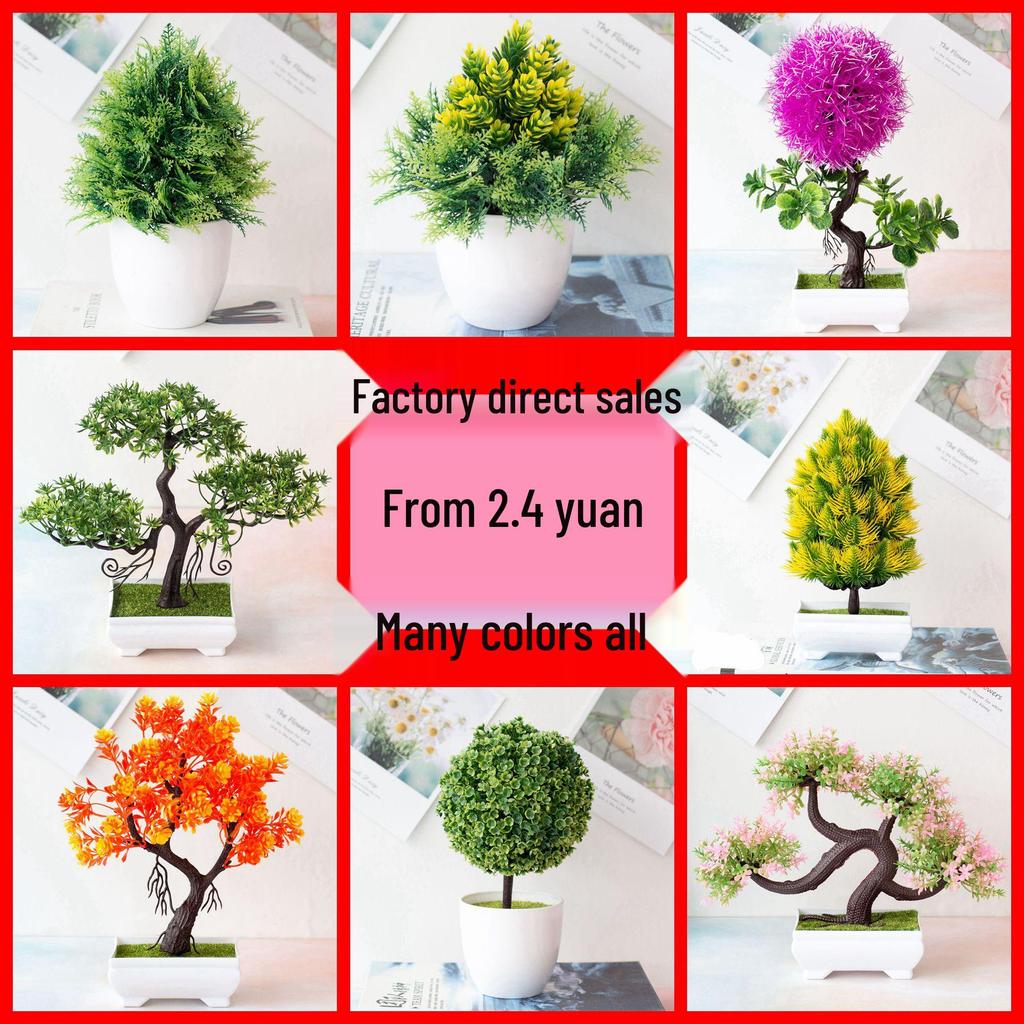 Mini Potted Grass Bonsai: Cherry Snowball Home Decor Ornament