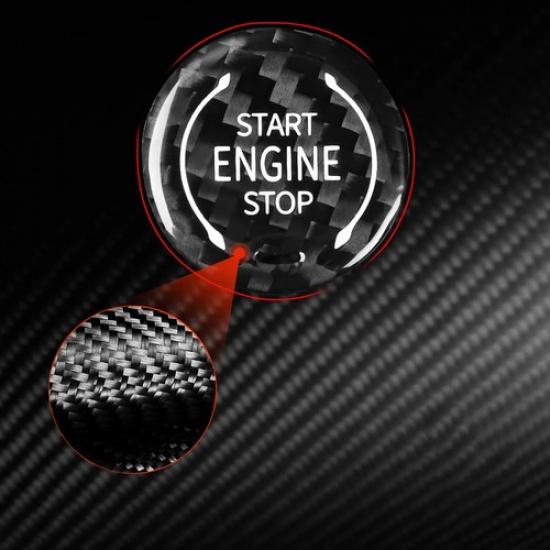 Carbon Engine Start-Stop Switch Button Trim for Chevrolet Corvette C8 -2024
