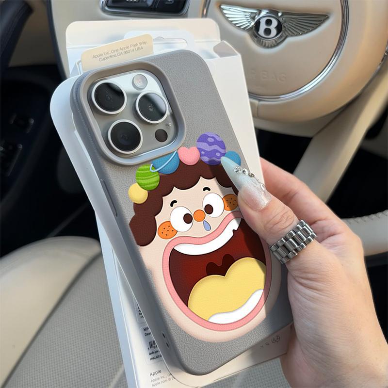 

Big Face Girl for Apple 16promax/15 Mobile Phone Case 14plus Lychee Pattern 13p Soft Shell 12 Anti-fall 1 For Apple 7PLUS/8P