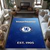 Chelsea Customize Text Floor Rug Office Rug Perfect for Dining Room Living Rooms Decorate Room Game Room Antislip Carpet Office Home Decor
