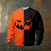 Men's Casual Sweatshirt Long Sleeve Neck Halloween Print Pullover for Holiday Party and Everyday Wear