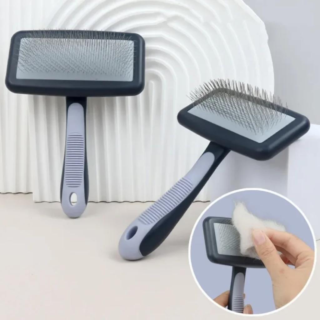 New Stainless Steel Dog Grooming Comb Brush for Dog Cat Pet Hair Removal - Gentle Massage Brush for Dogs Cats with Hair Knots Op