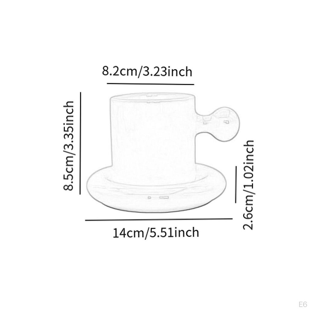 Set farfurii pentru căni dolofane, ceașcă de ceai 300 ml, ceașcă ceramică amuzantă, ceașcă de cafea pentru espresso acasă