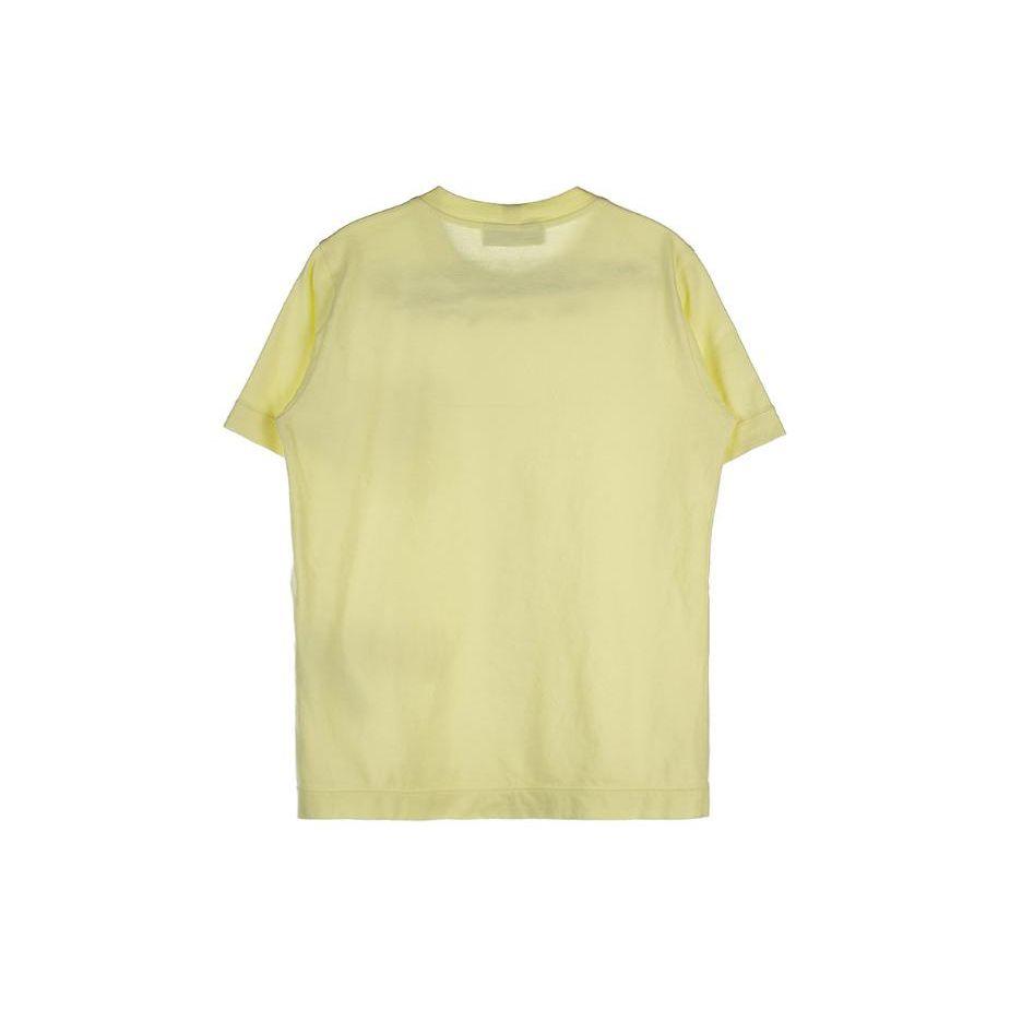 STONE ISLAND T-Shirt Kids Solid Color Round Neck Short Sleeve Pocket Casual Kids Tops Yellow 781620347-V0031
