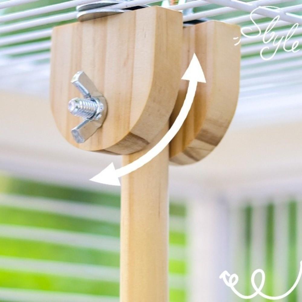 Sturdy Bird Stand Toy Wear-resistant Bird Cage Decoration Wood Parrot Swing  Bird Cage Accessories
