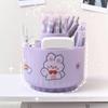 Makeup Brush Holder Cosmetic Storage Box 360-Degree Rotatable 5 Slot Design