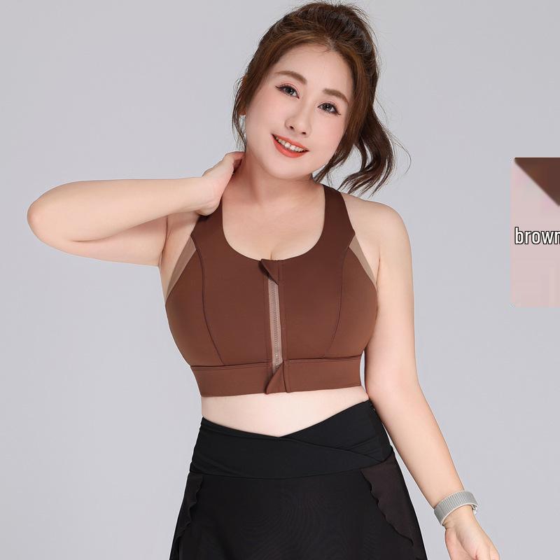 

Спортивный бюстгальтер большого размера с цветными блоками на молнии, с высокой степенью поддержки, с гонщиком на спине Medium