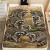 1PC Natural Decoration Print FlAannel Blanket, High quality Comfortable for All Seasons, Home Decor, Warmth and Comfort