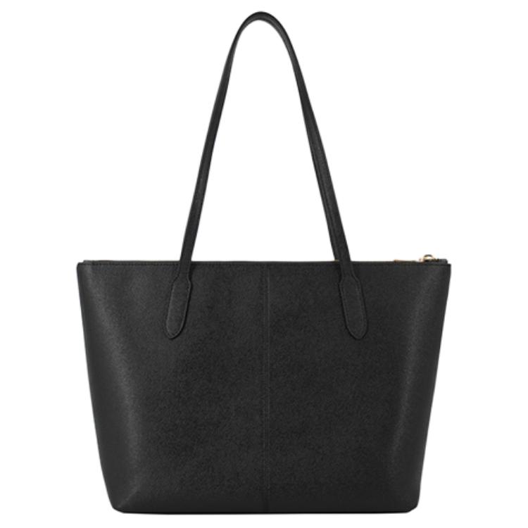 Coach Zip Top Tote 30 Simple Tote Bag Women Tote Bags Black 4454-IMBLK
