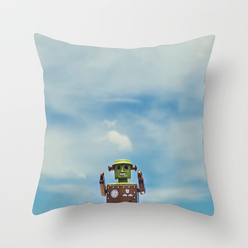 Modern Simple Landscape Car Print Sofa Pillow Cushion Cover Home Soft Furnishings