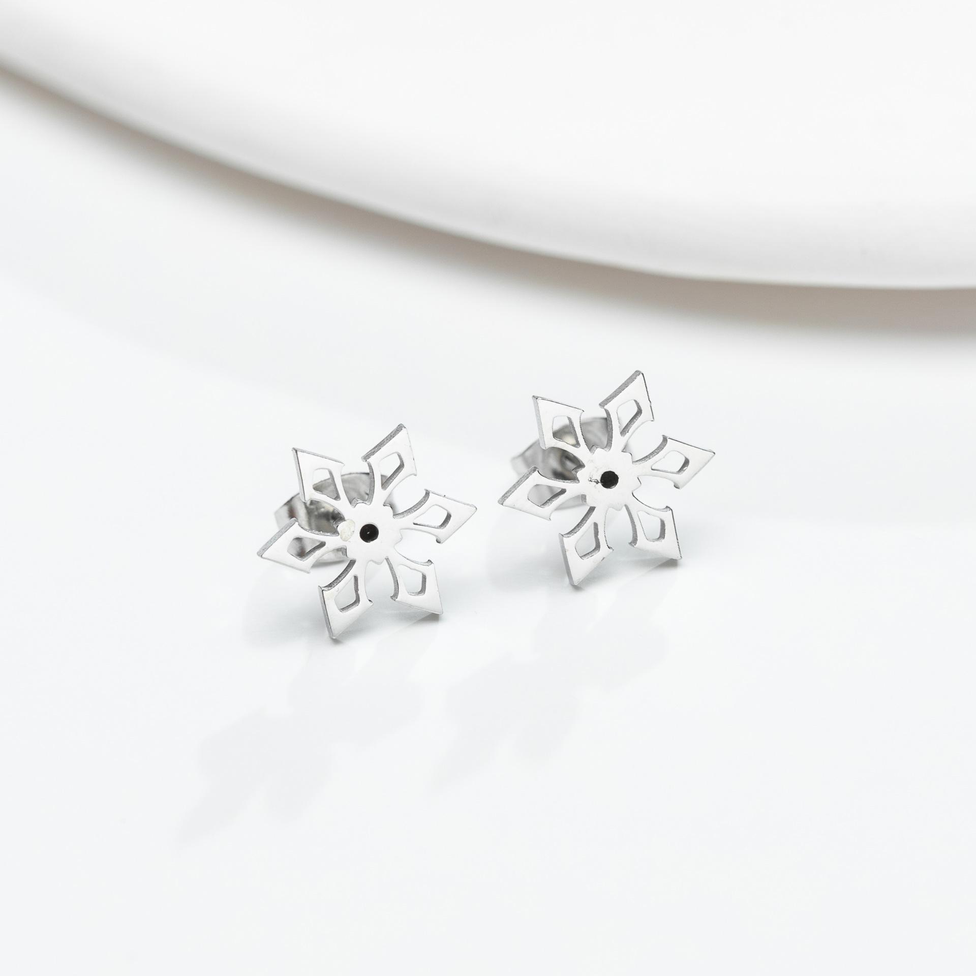 Korean/Japanese Polygonal Stud Earrings, 18K Gold Plated Stainless Steel, Unique Design