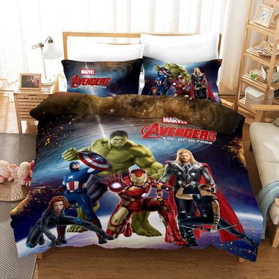 Digital Printing Three-Piece Double Bed Quilt Cover Polished Sheets