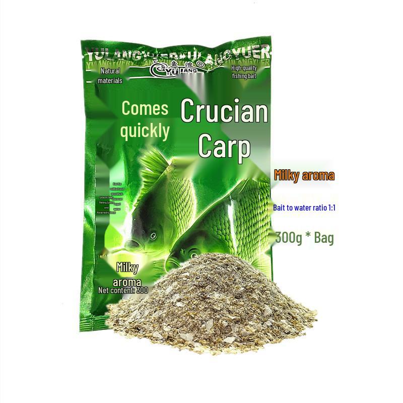 Yu Lang Fast-Acting Crucian Fish Bait 300g - Fishy Milk Scent for Lake & Reservoir Fishing