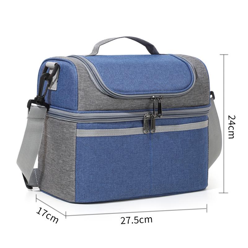 Double-Layer Insulated Lunch Bag - Handheld Crossbody for Outdoor Use