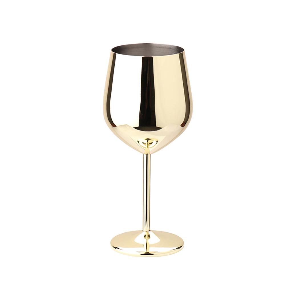 00ml Creative 304 Stainless Steel Single Layer Goblet Red Wine Glass, Seven Color, Large Capacity, Drum Type, Drop Resistant, Copper Plated Wine Glass