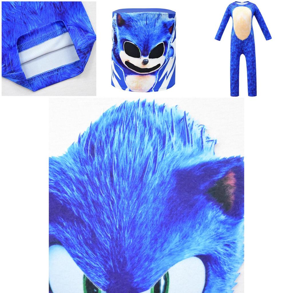 Blue Sonic Hedgehog Cosplay Mask For Kids With Eye-catching Design And One-size-fits-most Feature