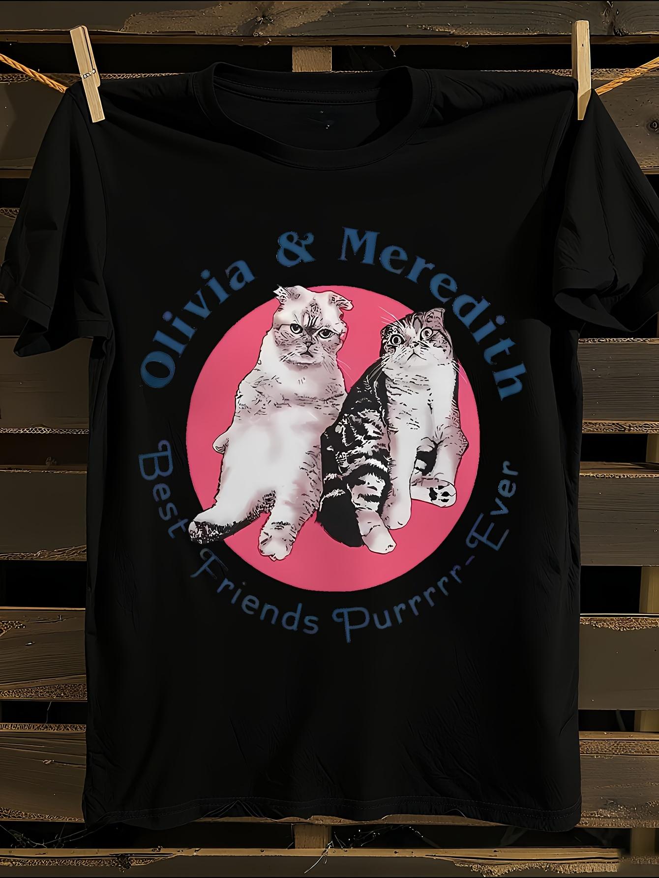Olivia & Meredith Cat Best Friends Graphic T-Shirt XXXXL
