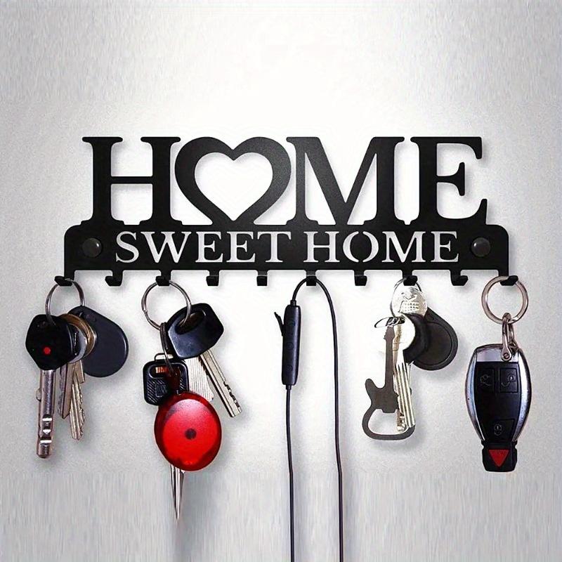 Wall Hanging Hook Storage Rack Black Metal Wall Hooks Self Adhesive Hook Key Rack Kitchen Towel Hanger Clothes Robe