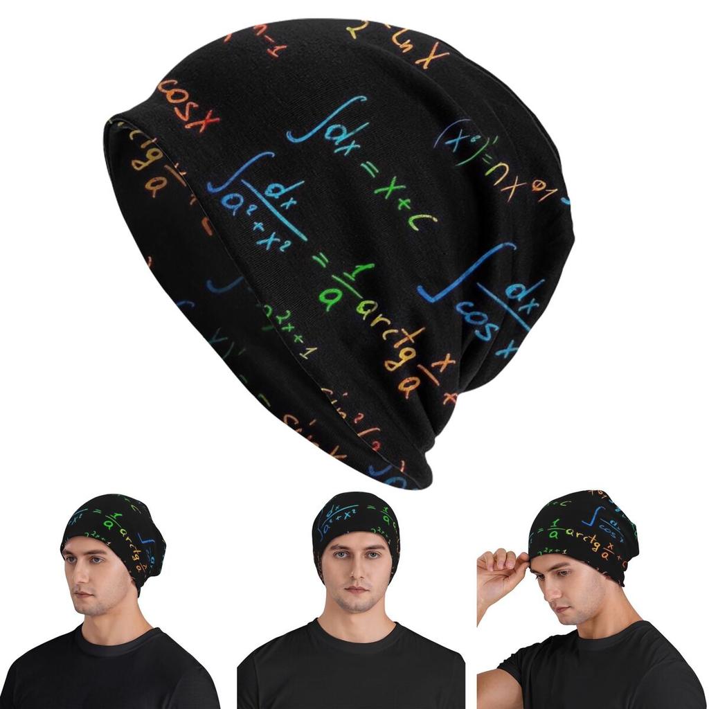 Mathematics Formulas Math Numbers Men Women Adult Beanies Caps Knitted Bonnet Hat Hip Hop Autumn Winter Outdoor Skullies Hats