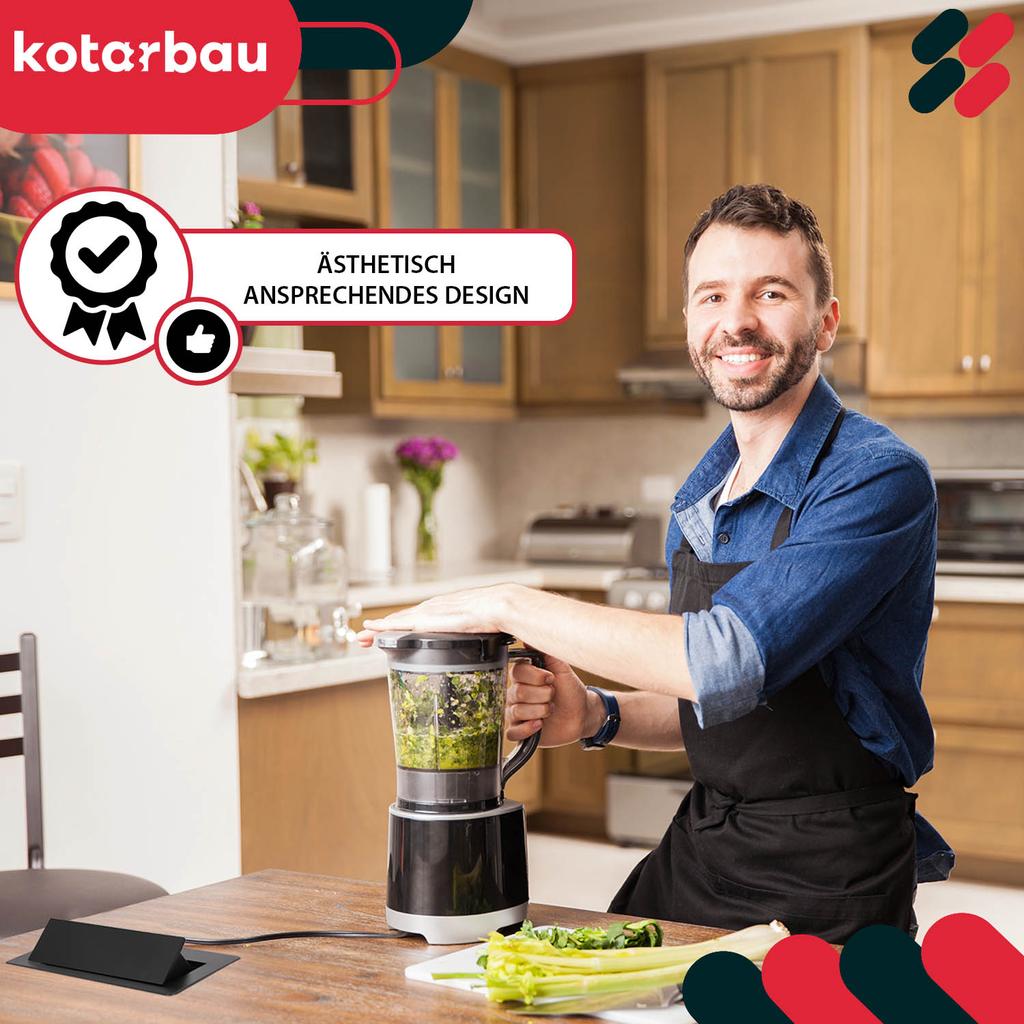 KOTARBAU® Recessed Countertop Socket KOMBIBOX 2 Sockets 230V + USB A+C