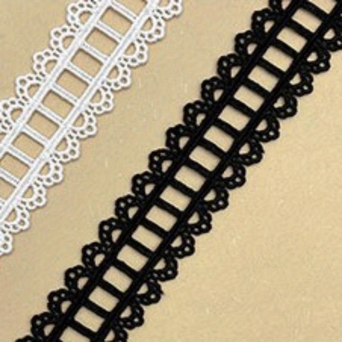 

3 размера лестничное молочное шелковое кружево можно носить с тканой лентой, ажурной тонкой нитью, водорастворимым кружевом, аксессуары для одежды Лолиты DIY 3 Yards чёрный