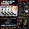 Fuel Injector Nozzle Gasket Repair Kit, 4 Sets of Metal and Rubber Sealing and Fastening Parts, Reference 1417010997 038198051C for Golf Mk4/Mk5