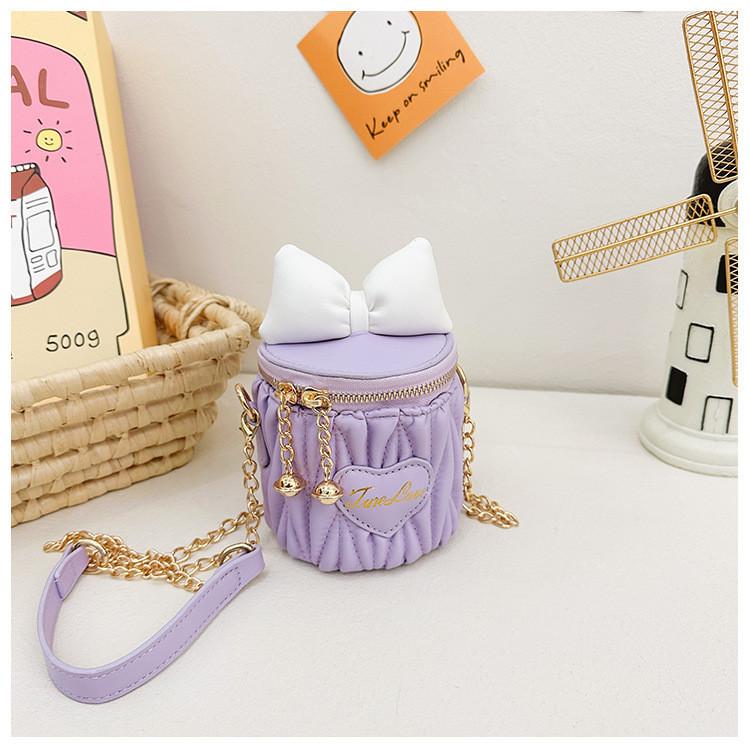 Children's Purse With Bow Detail Rhombus Chain Strap Mini Bag For Girls Summer New Stylish Shoulder Bag
