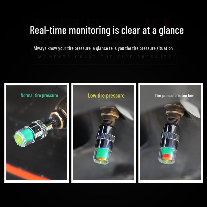 Universal Anti-Theft High-Precision Stainless Steel Tire Pressure Cap with Copper Core