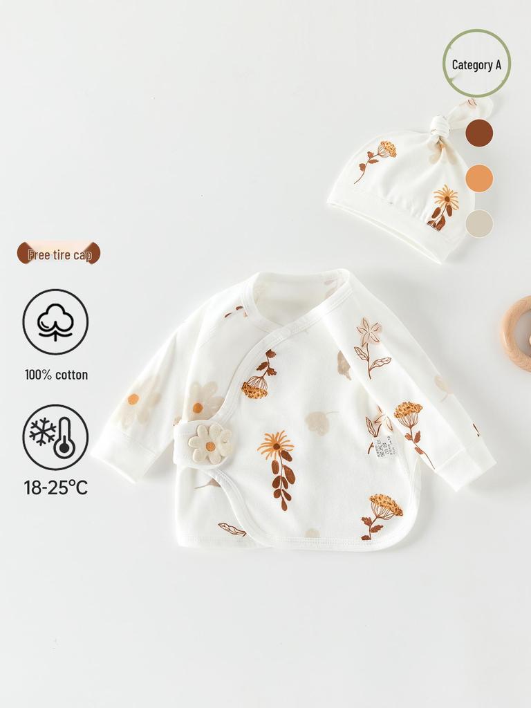 Newborn Half-Back Shirt - Pure Cotton, Class A - 0-3 Months