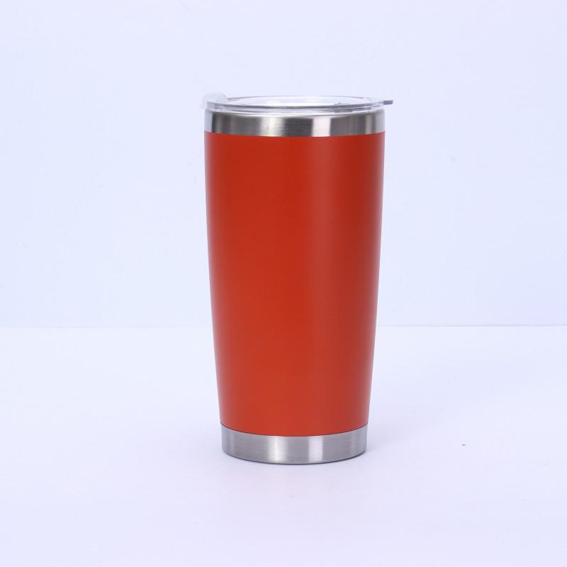 20oz Vacuum Insulated Stainless Steel Travel Mug Car Outdoor Use Leakproof Portable Thermos Cup With Plastic Lid