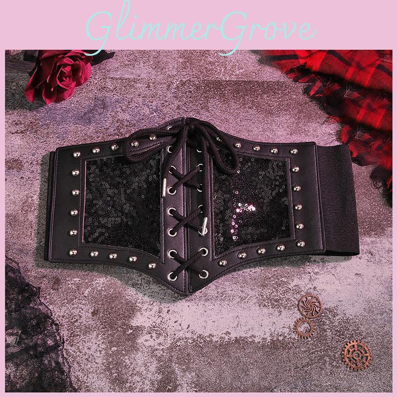 Womens Black Faux Leather Waist Belt With Metal Buckle For Vintage Styling And Slimming Effect