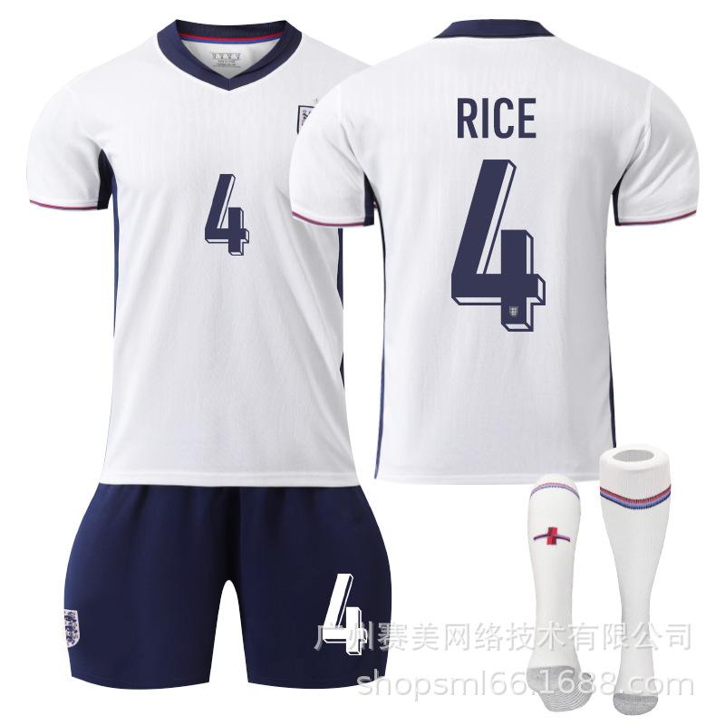 European Cup England Home Number: Kane 1 Bellingham 11 Foden Rice Short-sleeved Jersey Set