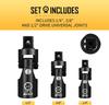 Universal Joint Socket Adapter Set 1/2', 3/8', 1/4' | Chrome Vanadium Steel