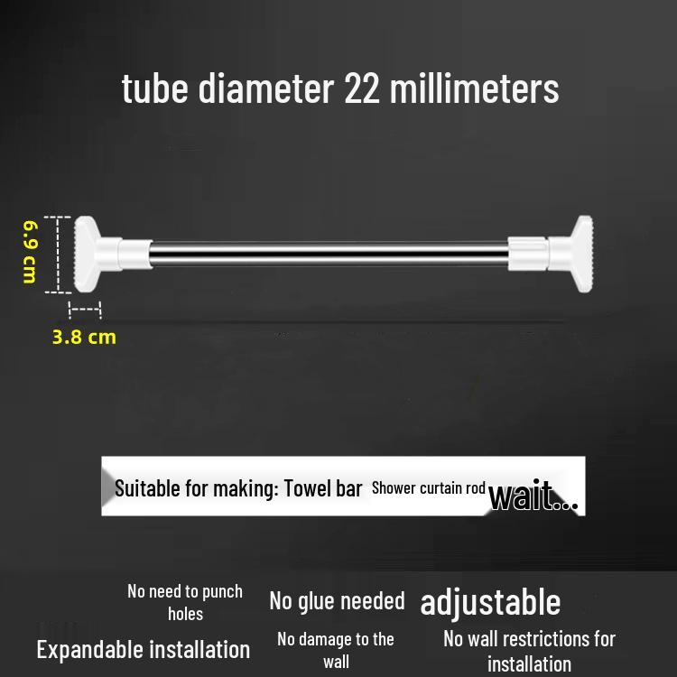 

Telescopic Heavy-Duty Stainless Steel Multi-Purpose Rod for Balcony, Shower, Curtains, and Wardrobe 38-56cm [Installation Distance: 40-54cm]